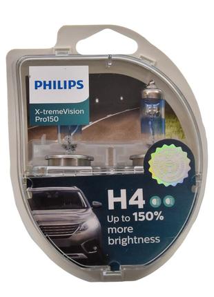 Автолампа h4 p43 12v 60/55w philips x-treme vision pro +150% (2шт)