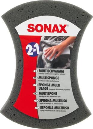 Губка 2 в 1 для миття авто sonax multisponge, двостороння, 20х14х6 см