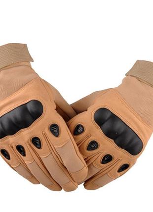 Розмір м (20 см) тактичні рукавиці палие / руковиці з захистом койот пісок. тактичні рукавиці койот m  id
