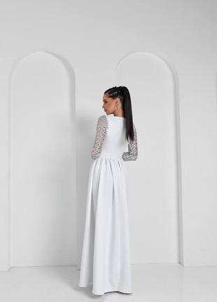 Изысканное платье макси 
материал: креп костюмка, сетка с пайетками5 фото