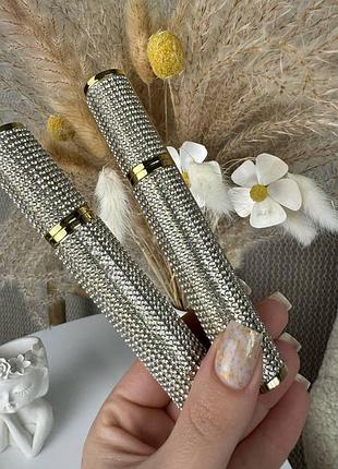 Водостійка туш для вій з силіконовою щіточкою, тюбик зі стразами, vibely diamond