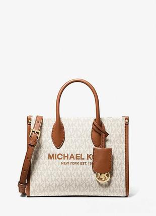 Жіноча сумка michael kors mirella small logo crossbody bag (35f2g7zc5b) vanilla