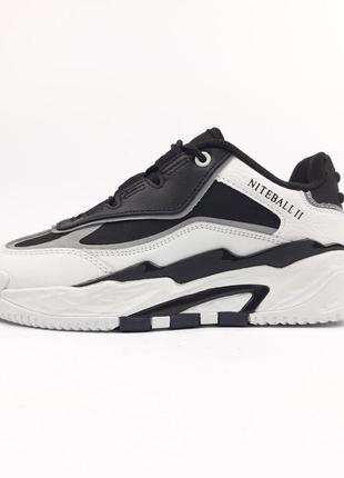 Adidas niteball іі білі з чорним