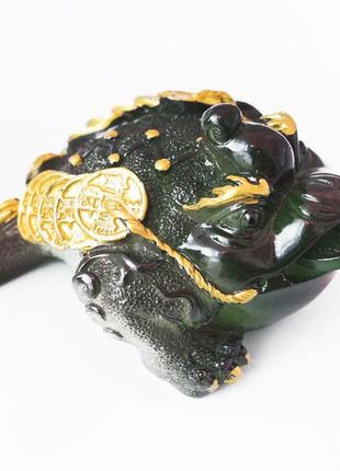 Чайна іграшка жаба багатства зелена мала bm