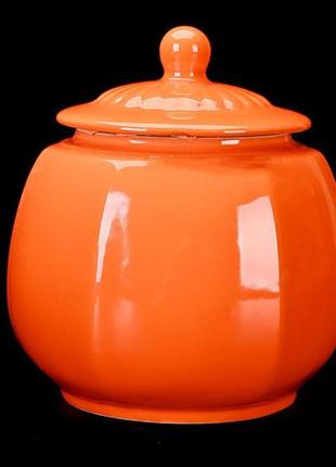 Чайница колотый камень оранжевая 700мл. bm