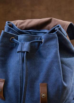 Рюкзак туристический текстильный унисекс vintage 20609 синий10 фото
