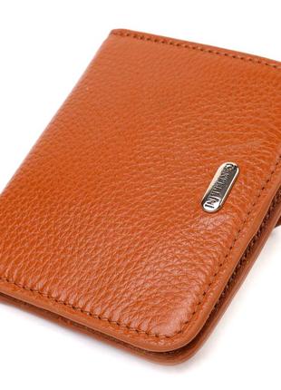 Невеликий жіночий гаманець із натуральної шкіри флотар canpellini 21796 світло-коричневий