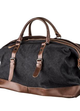 Дорожная сумка текстильная большая vintage 20166 черная