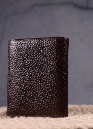 Мужской кошелек без застежки из натуральной зернистой кожи karya 21365 коричневый8 фото