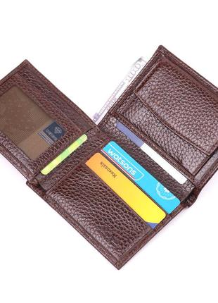 Мужской кошелек без застежки из натуральной зернистой кожи karya 21365 коричневый5 фото