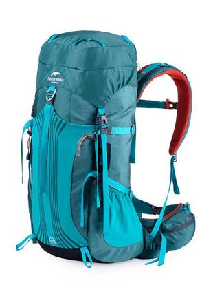 Туристический рюкзак naturehike nh16y020-q, объем 55 л, голубого цвета.