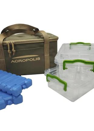 Термосумка acropolis тст-5у с контейнерами и аккумуляторами холода