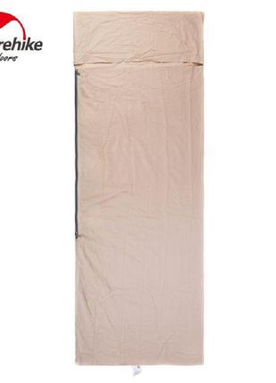 Подкладка для спального мешка naturehike nh15s012-e (размер l), хлопок, бежевый