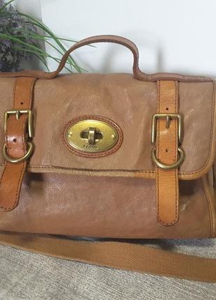Винтажная номерная сумочка из натуральной кожи
