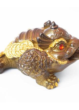 Фігурка для чайної церемонії, чайна іграшка, жаба багатства, золота середня, що змінює колір від гарячої води