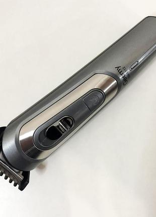 Беспроводная машинка для стрижки волос gemei gm-6112 аккумуляторная, окантовочная машинка. цвет: серый3 фото