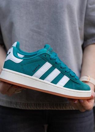 Жіночі кросівки adidas campus dark green white