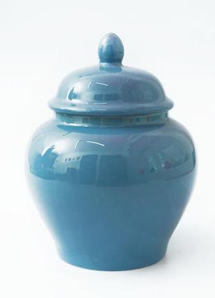 Чайница ваза богатства синяя 700мл.