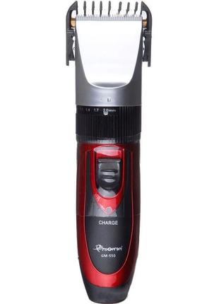 Профессиональная машинка для стрижки волос gemei gm-550 с двумя аккумуляторами9 фото