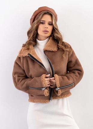 Жіночі куртки issa plus 14287  s коричневий1 фото