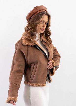 Жіночі куртки issa plus 14287  s коричневий2 фото