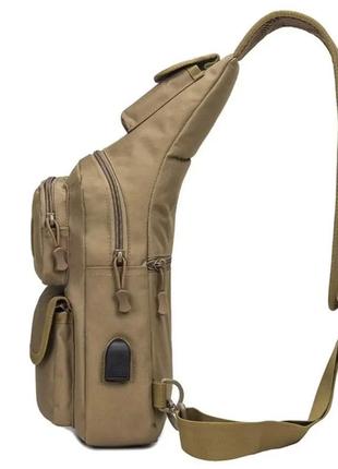 Тактическая штурмовая военная полицейская плечевая сумка через плечо 5 л для охоты, рыбалки койот6 фото