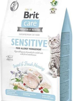 Brit care cat gf insect сухой корм для кошек с пищевой непереносимостью с насекомыми и рыбой - 2кг