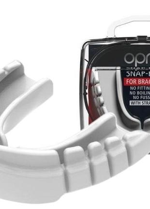 Капа боксерська opro snap-fit for braces white (art.002318004)3 фото