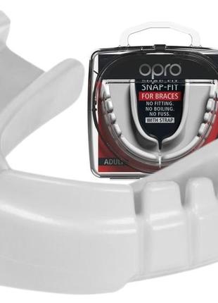 Капа боксерська opro snap-fit for braces white (art.002318004)1 фото