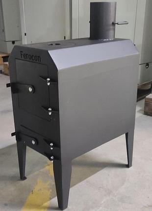 Піч буржуйка ірист тривалого горіння з дожигом димових газів