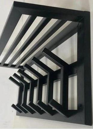 Вешалка для одежды металлзавод с полкой в стиле loft 60 см черная