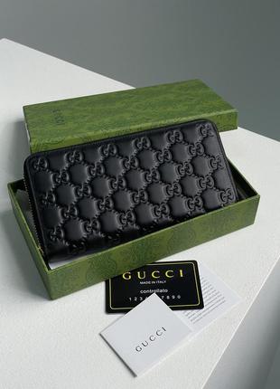 💎 gucci black guccissima zip-around wallet  ki88148