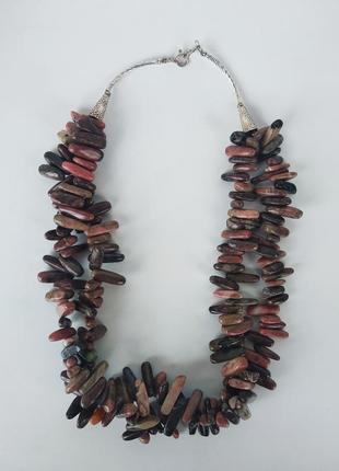 Бусы из натурального камня родохрозит