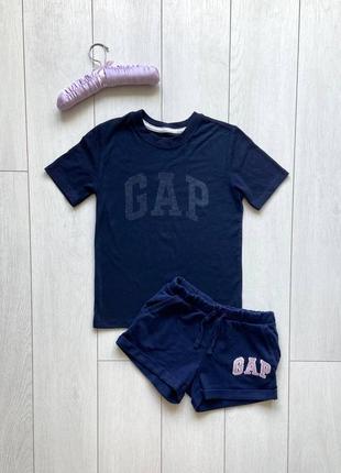 Комплект gap на девочку шорты и футболка спортивный костюм подростковый