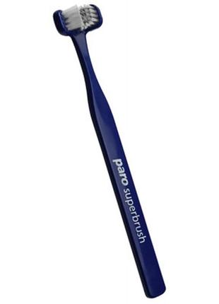 Зубна щітка paro swiss superbrush тристороння синя (7610458007242-dark-blue)