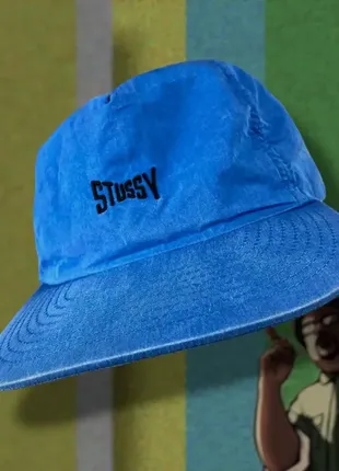 Синя кепка stussy nylon trucker snapback cap
