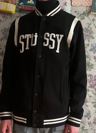 Vintage курточка бомбер stussy великий логотип international розмір л