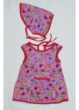 Літній костюм комплект на дівчинку р.86 - 1-1,5 роки, 31601, сарафан + косинка