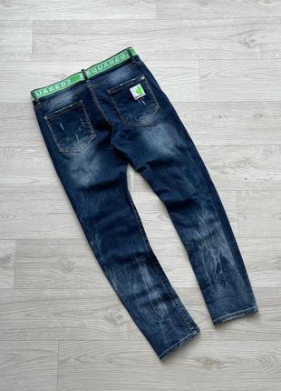 Шикарные джинсы dsquared2 distressed slim fit jeans blue4 фото