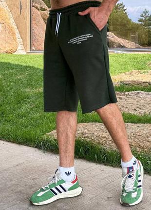 Мужские шорты с резинкой и шнурком в талии с принтом накатом надписями4 фото