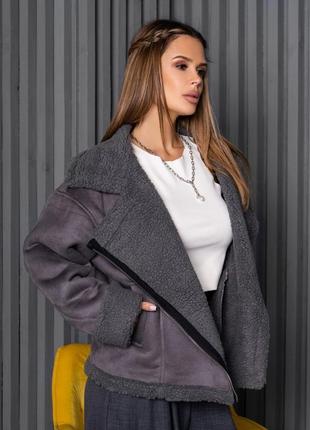 Жіночі куртки issa plus 14272  s сірий2 фото