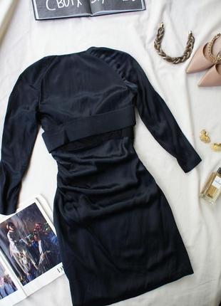 Брендова чорна сукня міді у складі шовк від hugo boss5 фото