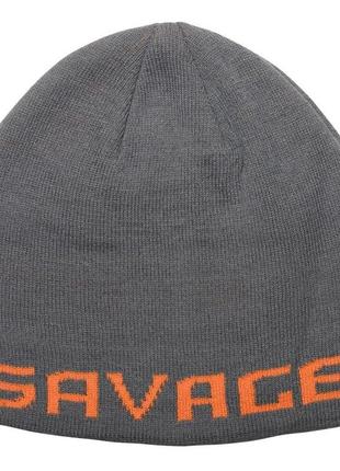 Шапка savage gear logo beanie one size rock grey/orange