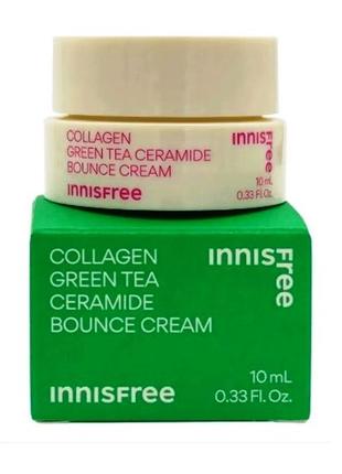 Innisfree collagen green tea ceramide bounce cream 10ml коллаген зеленый чай крем