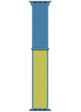 Ремешок nylon для apple watch 42mm/44mm/45mm/49mm, blue / yellow