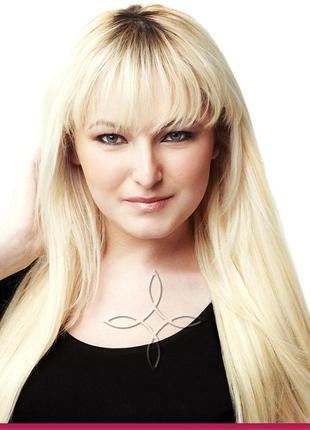 Натуральные славянские волосы на трессе 45-50 см 100 грамм, блонд №60