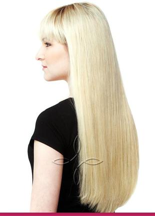 Натуральные славянские волосы на трессе 45-50 см 100 грамм, блонд №60