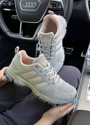 Кроссовки женские adidas marathon tr 26 grey pink женские спортивные кроссовки адидас маратон светло-серые с розовым 🔥1 фото