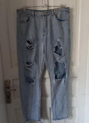 Распродажа качественные рваные джинсы мом