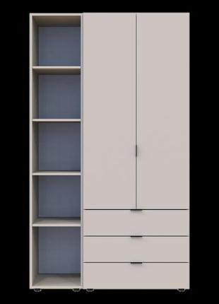 Распашной шкаф для одежды doros гелар с этажеркой кашемир 2 дсп 115.7х49.5х203.4 (80737643)
